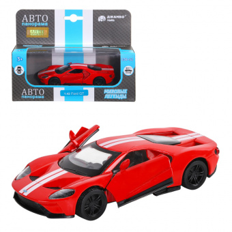 Машина АВТОПАНОРАМА Ford GT, красный, 1/40, инерция, откр. двери, в/к 17,5*12,5*6,5 см