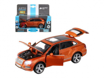 Машина ''АВТОПАНОРАМА'' Bentley Bentayga, оранжевый, 1/34, свет, звук, инерция, в/к 17,5*13,5*9 см
