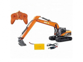 Радиоуправляемый экскаватор HUI NA TOYS, длиннорукий, оранжевый 2.4G 15CH 1/14 RTR