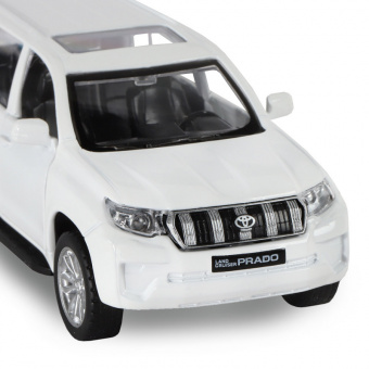 Машина АВТОПАНОРАМА Land Cruiser Prado, белый, 1/42, инерция, откр. двери, в/к 17,5*12,5*6,5 см