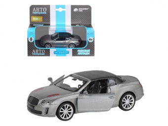 Машина ''АВТОПАНОРАМА'' Bentley Supersport ISR серый, 1/43, инерция, в/к 17,5*12,5*6,5 см