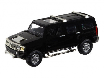 Машина ''АВТОПАНОРАМА'' Hummer H3, черный, 1/32, свет, звук, инерция, в/к 17,5*13,5*9 см