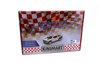 Машина Kinsmart Ford F-150 SVT Raptor Supercrew (инерция) б/к