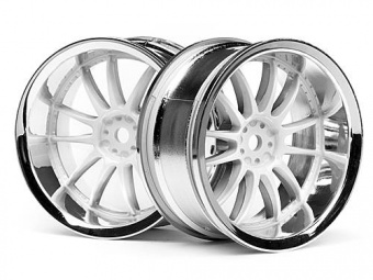 Диски туринг 1/10 - WORK XSA 02C (26mm CHROME/WHITE/ вынос 6mm) 2шт