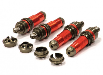 Корпус амортизатора (4шт.) (крас) для Traxxas 1/10 T-Maxx & E-maxx