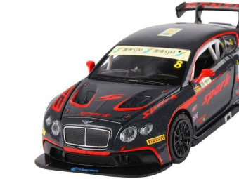 Машина ''АВТОПАНОРАМА'' Bentley Continental GT3, черный, 1/32, в/к 17,5*13,5*9 см