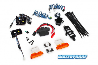 LED light set, complete with power supply (contains headlights, tail lights, side marker lights, and distribution block) (fits #8010 body)