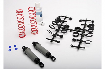 Ultra Shocks (grey) (xx-long) (complete w/ spring pre-load spacers & springs) (rear) (2)
