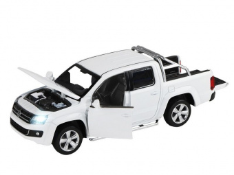 Машина АВТОПАНОРАМА Volkswagen Amarok, белый, 1/30, свет, звук, инерция, в/к 20*10*11 см
