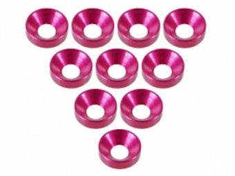 Aluminium M3 Countersink Washer (10 Pcs) - Pink