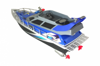 Радиоуправляемый полицейский катер 1:20 2.4G Синий