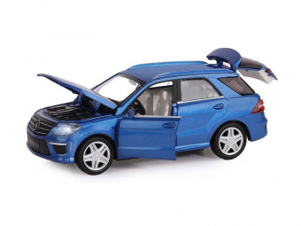 Машина ''АВТОПАНОРАМА'' Mercedes-Benz ML63 AMG, синий, 1/32, свет, звук, инерция, в/к 17,5*13,5*9 см