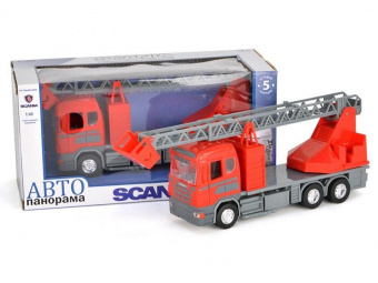 Машина ''АВТОПАНОРАМА'' SCANIA (пожарная) 1/40 инерц., в/к 28*14*12