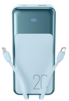 Быстрая зарядка (Lightning, TYPE-C) 20 000 мАч USB-C 20 Вт / USB-A 22,5Вт PR249 Синий