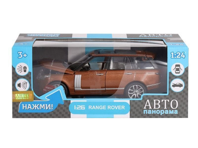 Машина ''АВТОПАНОРАМА'' Range Rover, оранжевый, 1/26, свет, звук, в/к 24,5*12,5*10,5 см
