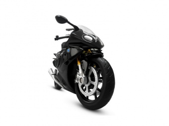 Мотоцикл АВТОПАНОРАМА BMW S1000R, 1/12, металл, черный, свободный ход колес