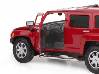 Машина ''АВТОПАНОРАМА'' Hummer H3, красный, 1/24, свет, звук, в/к 24,5*12,5*10,5 см