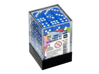Набор синих игровых кубиков ZVEZDA ''D6'', 12мм, 36 шт
