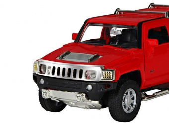 Машина ''АВТОПАНОРАМА'' Hummer H3, красный, 1/32, свет, звук, инерция, в/к 17,5*13,5*9 см