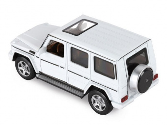 Машина АВТОПАНОРАМА Mercedes-Benz G350d, белый, 1/32, свет, звук, инерция, в/к 18*9*13,5 см