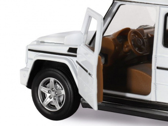Машина АВТОПАНОРАМА Mercedes-Benz G350d, белый, 1/32, свет, звук, инерция, в/к 18*9*13,5 см
