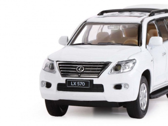 Машина ''АВТОПАНОРАМА'' Lexus LX570, белый, 1/32, свет, звук, инерция, в/к 17,5*13,5*9 см