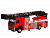 Машина АВТОПАНОРАМА Volvo пожарная машина-лестница, красный, 1/50, свет, звук, в/к 28*14*10 см