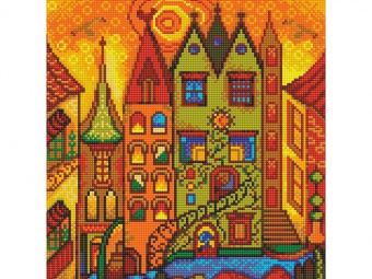 Картина мозаикой 30х30 ГОРОД СОЛНЦА (квадр. эл-ты) (17 цветов)