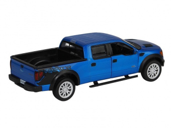 Машина ''АВТОПАНОРАМА'' Ford F-150 SVT Raptor, синий, 1/34, свет, звук, инерция, в/к 20*10*11 см