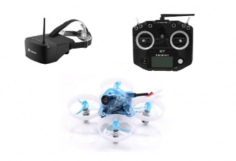 Гоночный квадрокоптер HORNET Tinker Whoop Quad (3 аккумулятора) с аппаратурой QX7 и шлемом EV800