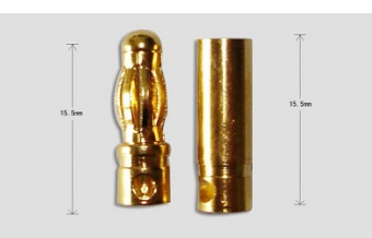 Разъем AMASS позолоченный D4.0мм (male+female) короткий 15мм