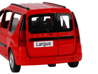 Машина ''АВТОПАНОРАМА'' LADA LARGUS, красный, 1/24, свет, звук, инерция, в/к 24,5*12,5*10,5 см