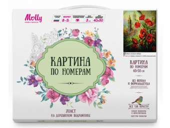 Картина по номерам 40х50 МАКИ НА ФОНЕ СОБОРА (27 цветов)