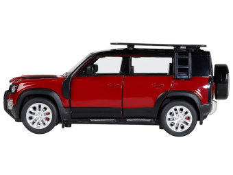 Машина АВТОПАНОРАМА Land Rover Defender 110, 1/32, красный, свет, звук, в/к 17,5*13,5*9 см
