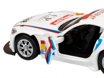 Машина АВТОПАНОРАМА BMW Z4 GT3, 1/38, белый, инерция, откр. двери, в/к 17,5*12,5*6,5 см