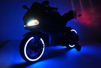 Детский электромотоцикл Ducati со светящимися колесами Синий