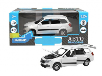 Машина ''АВТОПАНОРАМА'' LADA GRANTA CROSS, белый, 1/24, свет, звук, инерция, в/к 24,5*12,5*10,5 см