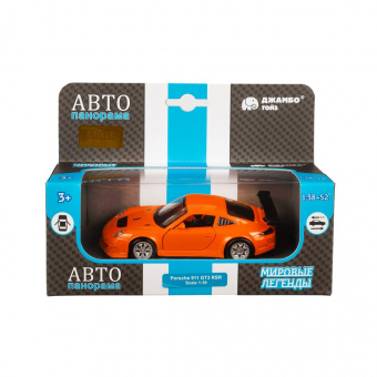 Машина АВТОПАНОРАМА Porsche 911 GT3 RSR, оранжевый, 1/39, инерция, в/к 17,5*12,5*6,5 см