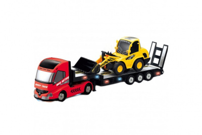 Радиоуправляемый грузовик (красный) и экскаватор (жёлтый)