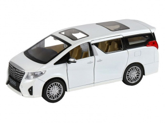 Машина ''АВТОПАНОРАМА'' Toyota Alphard, белый, 1/29, свет, звук, инерция, в/к 20*10*11 см