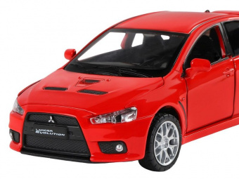 Машина АВТОПАНОРАМА Mitsubishi Lancer Evolution, 1/32, красный, свет, звук, в/к 17,5*12,5*6,5 см
