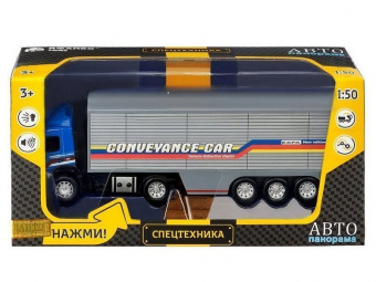 Машина ''АВТОПАНОРАМА'' Volvo, синий, 1/50, свет, звук, в/к 28*14*10 см