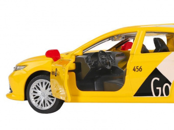 Машина АВТОПАНОРАМА Яндекс GO Toyota Camry, 1/43, желтый, инерция, откр. двери, 17,5*12,5*6,5 см