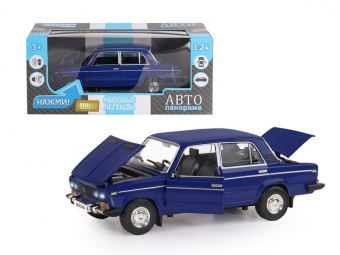 Машина ''АВТОПАНОРАМА'' ВАЗ 2106, 1/22, синий, инерция, в/к 24,5x12,5x10,5 см