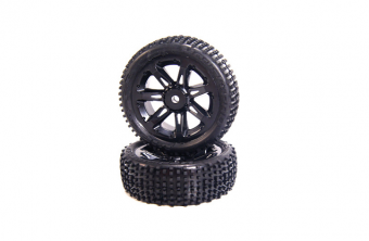 Viper 2.2 Tires mounted on Titan 2.2 Black Wheels, Front