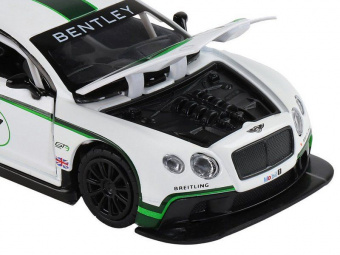 Машина ''АВТОПАНОРАМА'' Bentley Continental GT3, белый, 1/32, свет, звук, инерция, в/к 17,5*13,5*9 см