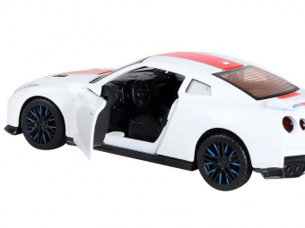 Машина АВТОПАНОРАМА Nissan GT-R (R35), 1/32, белый, свет, звук, в/к 18*9*13,5 см