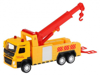 Машина ''АВТОПАНОРАМА'' VOLVO FM Эвакуатор, желтый, 1/72, инерция, в/к 17,5*13*6,5 см