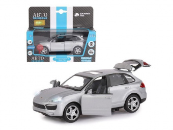 Машина ''АВТОПАНОРАМА'' Porsche Cayenne S, серебряный, 1/32, свет, звук, инерция, в/к 17,5*13,5*9 см