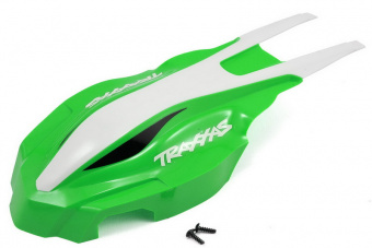 Canopy, front, green/white, Aton